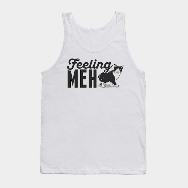 Cute & Funny Feeling Meh Kitty Adorable Cat Tank Top by theperfectpresents